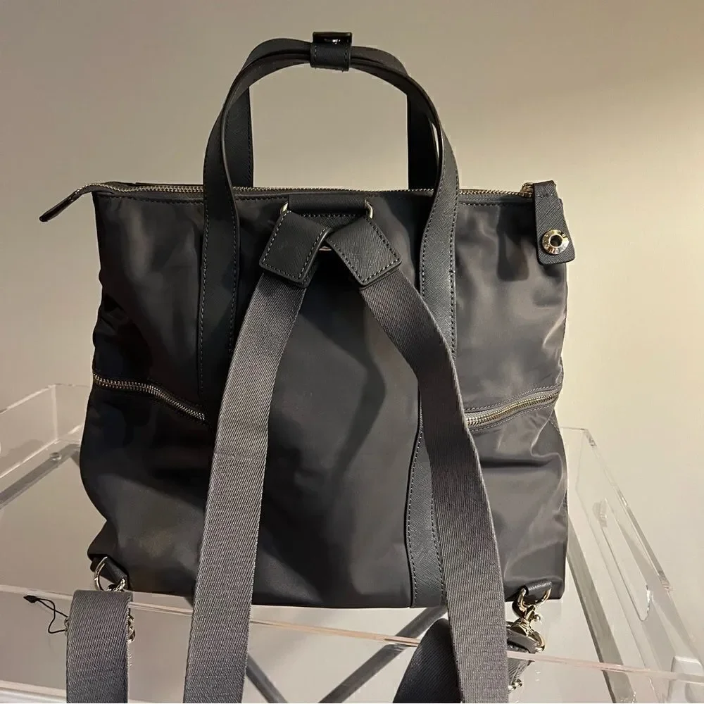 Henri Bendel Jetsetter Backpack/Bag - Large - Gray - NEW